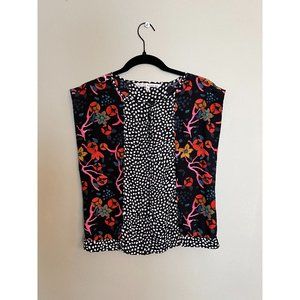 Modern Floral and Dot Blouse